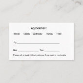 Sjabloon van Visitekaartjes voor aanwijzing van di (Achterkant)