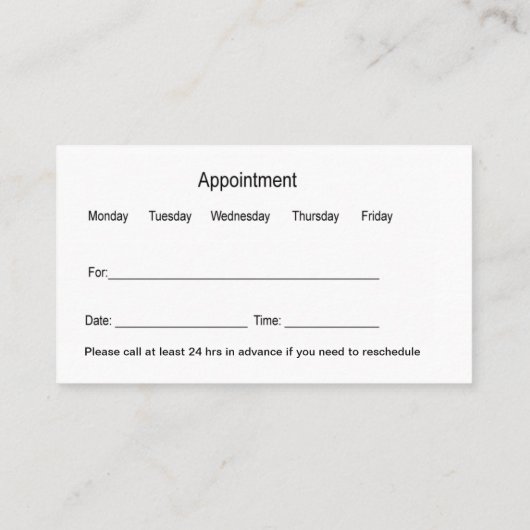 Sjabloon van Visitekaartjes voor aanwijzing van di (Achterkant)