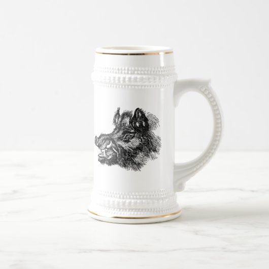 Sjabloon van wilde zwijnen met tussen Bierpul (Rechts)