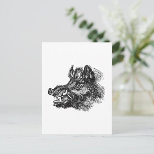  Sjabloon van wilde zwijnen met tussen Briefkaart (Staand voorkant)