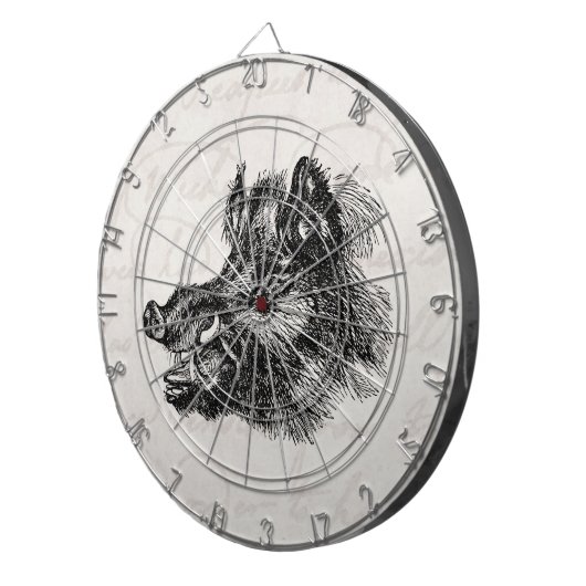 Sjabloon van wilde zwijnen met tussen Dartbord (Voorkant Rechts)