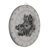  Sjabloon van wilde zwijnen met tussen Dartbord (Voorkant Links)