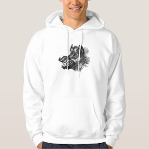 Sjabloon van wilde zwijnen met tussen Hoodie