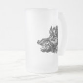 Sjabloon van wilde zwijnen met tussen Matglas Bierpul (Voorkant rechts)