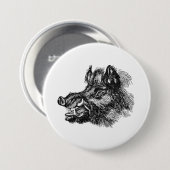 Sjabloon van wilde zwijnen met tussen Ronde Button 7,6 Cm (Voorkant /achterkant)