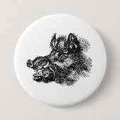 Sjabloon van wilde zwijnen met tussen Ronde Button 7,6 Cm (Voorkant)