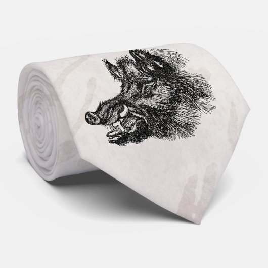 Sjabloon van wilde zwijnen met tussen Stropdas (Opgerold)