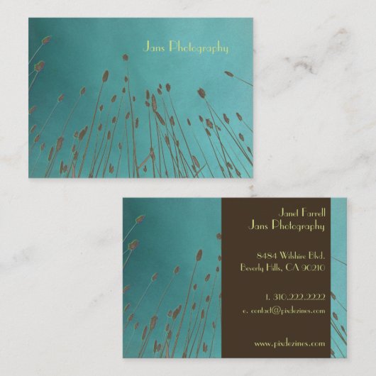 Sjabloon van zakenkaarten, tarwegras visitekaartje (Voorkant / Achterkant)