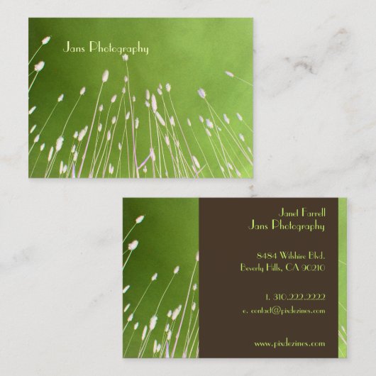 Sjabloon van zakenkaarten, tarwegras visitekaartje (Voorkant / Achterkant)