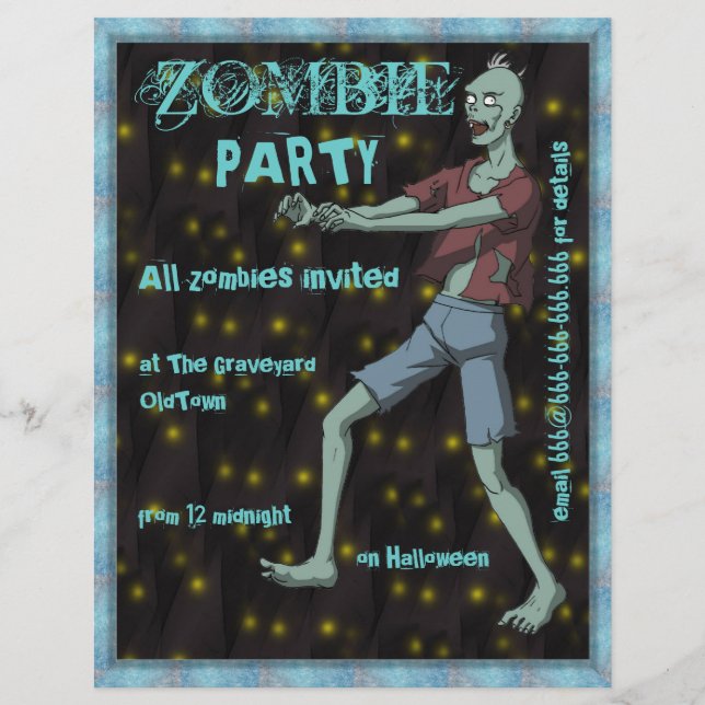 Sjabloon van Zombie Party voor (Voorkant)