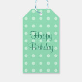 Sjabloon Verjaardag Rustieke Stippen Mint Groen Gi Cadeaulabel (Achterkant)