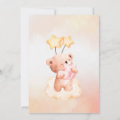 Sjabloon verjaardagsfeest op een witteddybeer kaart (Achterkant)