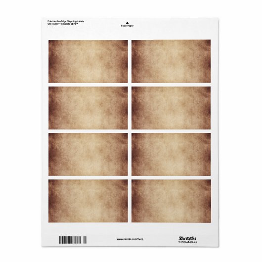 Sjabloon  verouderd perkamentpapier blanco etiket (Full Sheet)