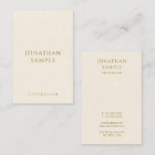Sjabloon Verticaal Visitekaartje aangepaste Gold-t (Voorkant / Achterkant)