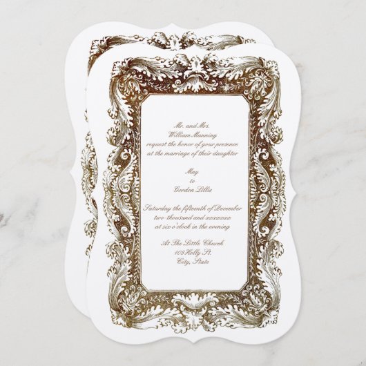  Sjabloon Victoriaans ERA Wedding Invitting Kaart (Voorkant / Achterkant)