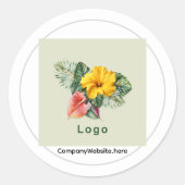 Sjabloon vierkant bedrijfslogo  ronde sticker (Voorkant)