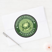 Sjabloon Vintage Homemade Sauerkraut Ronde Sticker (Envelop)