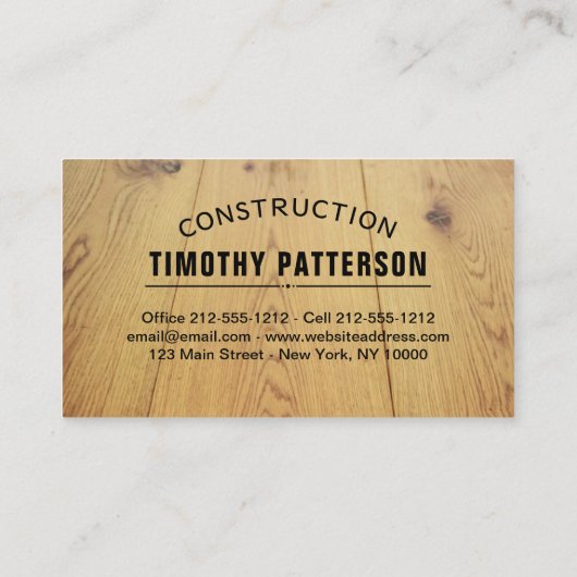 Sjabloon Visitekaartje Pas houten plank aan (Achterkant)