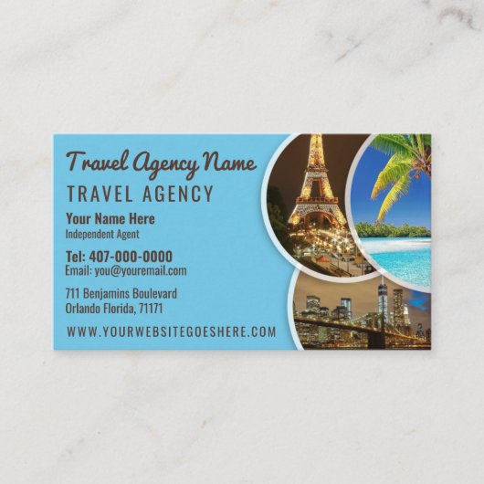 Sjabloon Visitekaartje reisagent (Voorkant)