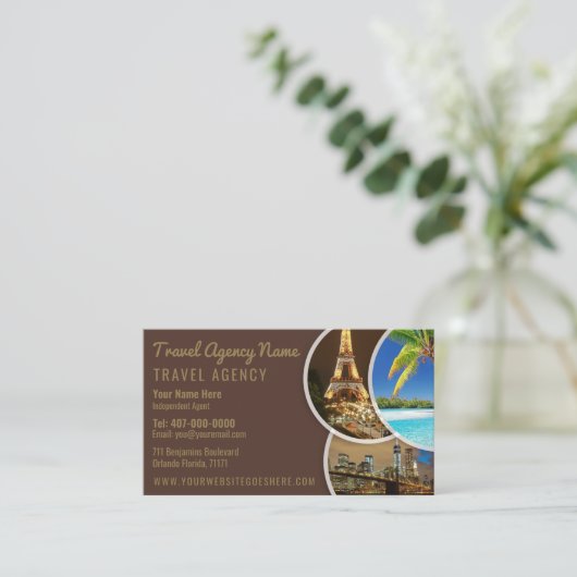 Sjabloon Visitekaartje reisagent (Staand voorkant)