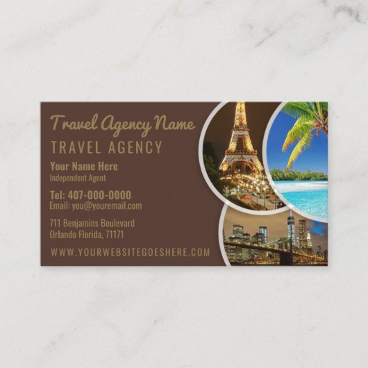 Sjabloon Visitekaartje reisagent (Voorkant)