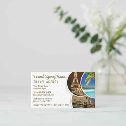 Sjabloon Visitekaartje reisagent (Staand voorkant)