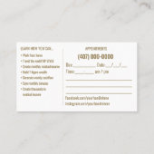 Sjabloon Visitekaartje reisagent (Achterkant)