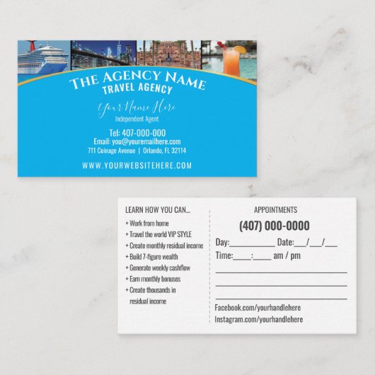 Sjabloon Visitekaartje reisplanner (Voorkant / Achterkant)