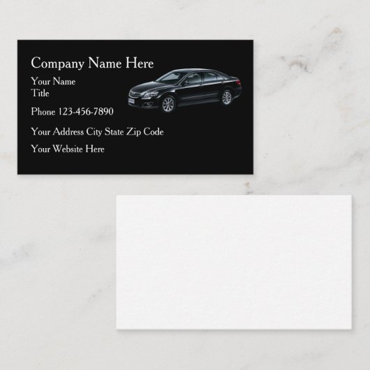 Sjabloon Visitekaartje voor auto's (Voorkant / Achterkant)