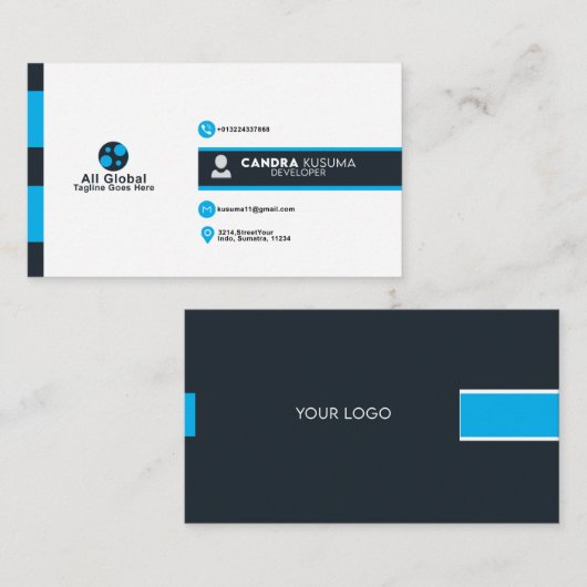 Sjabloon visitekaartjes (Voorkant / Achterkant)