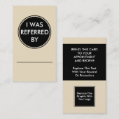 Sjabloon visitekaartjes aanbevelingskaartje (Voorkant / Achterkant)