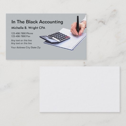 Sjabloon Visitekaartjes accountant (Voorkant / Achterkant)