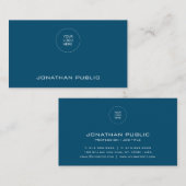 Sjabloon Visitekaartjes Elegant Ocean Blue Modern (Voorkant / Achterkant)