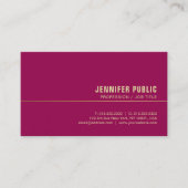Sjabloon Visitekaartjes Gold Elegant Viva Magenta (Voorkant)