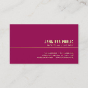 Sjabloon Visitekaartjes Gold Elegant Viva Magenta