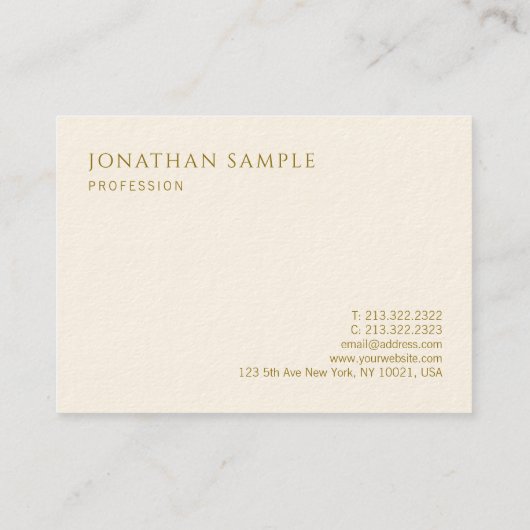 Sjabloon Visitekaartjes Gold Text Elegant Moderne (Achterkant)