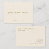 Sjabloon Visitekaartjes Gold Text Elegant Moderne (Voorkant / Achterkant)