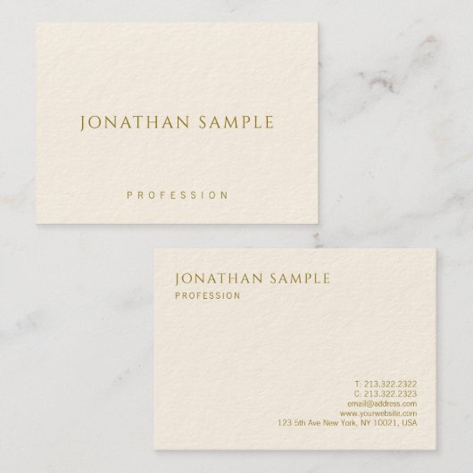 Sjabloon Visitekaartjes Gold Text Elegant Moderne (Voorkant / Achterkant)