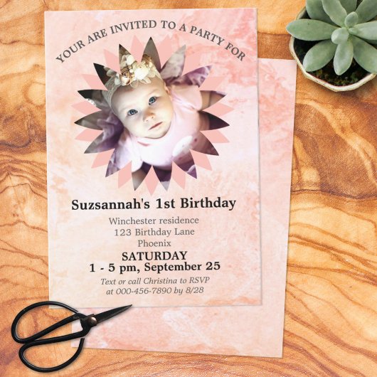 Sjabloon Vloervorm foto Waterverf pasta Kaart