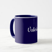 Sjabloon, Voeg Eigen Tekst Toe, Marineblauw, Mok (Voorkant links)