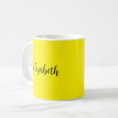 Sjabloon Voeg uw getypte naam helder geel toe Koffiemok (Voorkant links)
