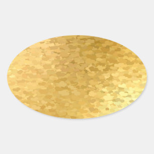 Sjabloon voeg uw tekst toe Gouden Harten Elegant Ovale Sticker