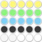 Sjabloon voor (25) 1,5" ronde cirkels elke kleur sticker (Voorkant)