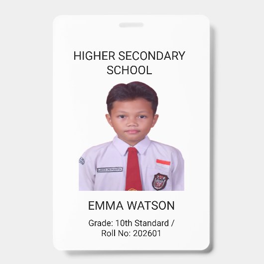 Sjabloon voor aangepaste schoolstudenten ID-badge Badge (Voorzijde)