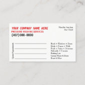 Sjabloon voor afwasmachine en reiniging van de dru afsprakenkaartje (Achterkant)