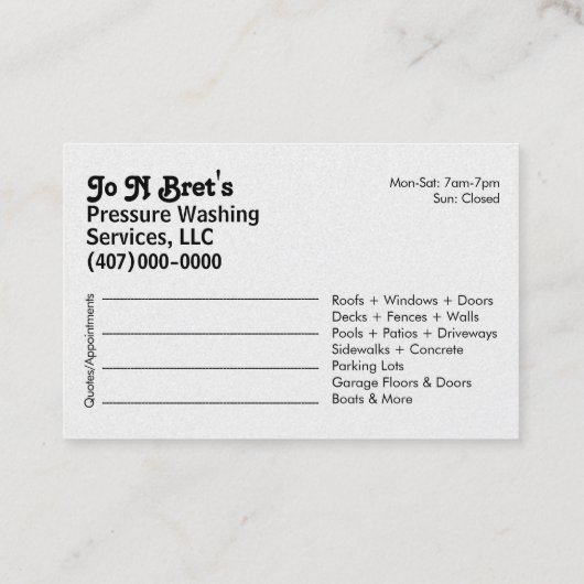 Sjabloon voor afwasmachine en reiniging van de dru afsprakenkaartje (Achterkant)