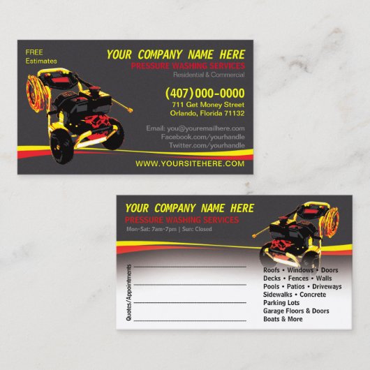 Sjabloon voor afwasmachine en reiniging van de dru afsprakenkaartje (Voorkant / Achterkant)