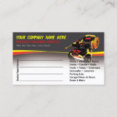 Sjabloon voor afwasmachine en reiniging van de dru afsprakenkaartje (Achterkant)