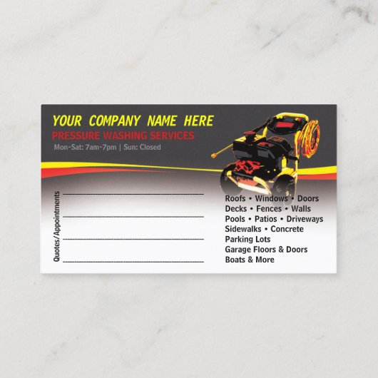 Sjabloon voor afwasmachine en reiniging van de dru afsprakenkaartje (Achterkant)