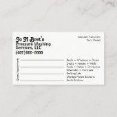 Sjabloon voor afwasmachine en reiniging van de dru afsprakenkaartje (Achterkant)